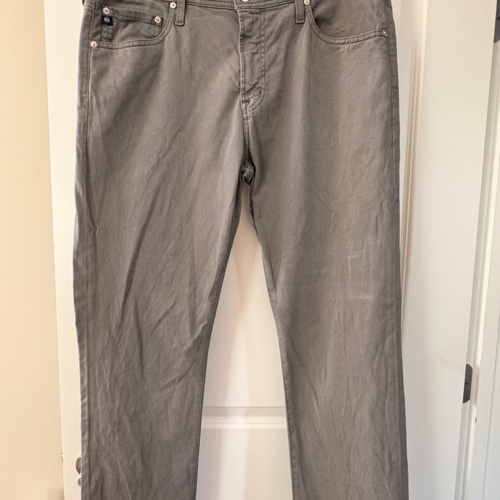 AG Adriano Goldschmied Men's Straight Gray Jeans